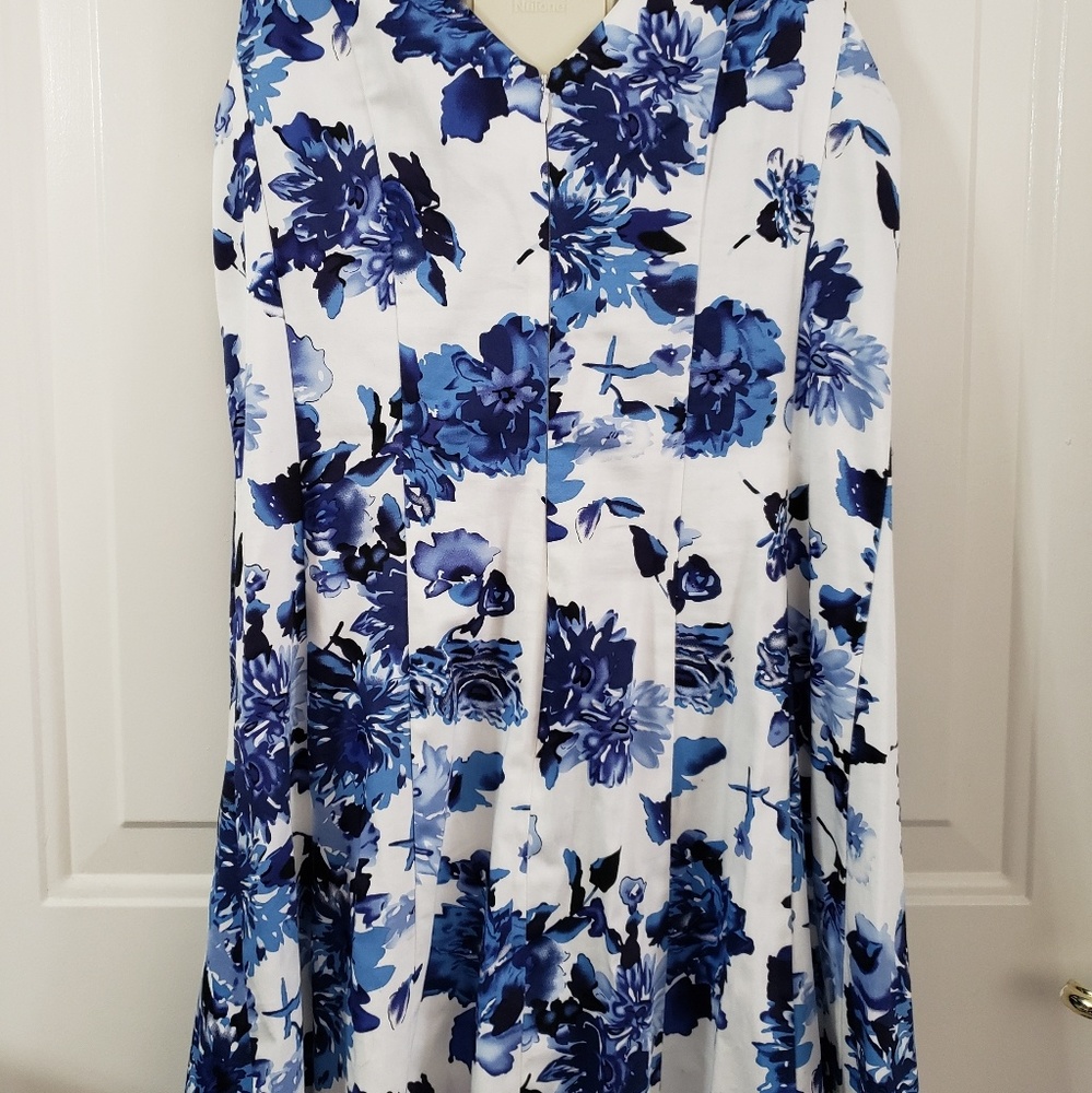 Chaps fitted  blue floral dress